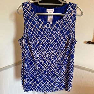 Susan Graver Womens Print Sleeveless Top 1XP